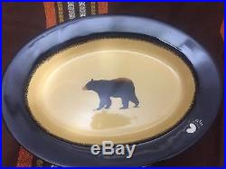 Brushwerks Stoneware by Big Sky Carvers Bear Oval Serving platter/tray 16