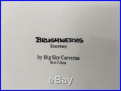 Brushwerks Stoneware by Big Sky Carvers Log Cabin Dinnerware Bear Salad Plates 2