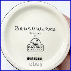Brushwerks Stoneware by Big Sky Carvers Set of 4 18oz Handcrafted Bear Mugs