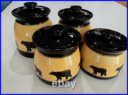 Brushwerks by Big Sky Carvers Bear Canister Cookie Jar Set Of 4