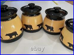 Brushwerks by Big Sky Carvers Bear Canister Cookie Jar Set Of 4