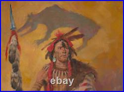 Charles Winfield Miller Original Native Americn Oil Painting Running Bear