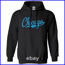 Chicago Script Tail HOODIE Hooded Sports School Team Sweatshirt Ladies Unisex