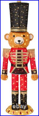 Christmas Nutcracker Bear 5Ft Pop up Lighted Large Holiday 3D Yard Decoration With