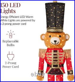 Christmas Nutcracker Bear 5Ft Pop up Lighted Large Holiday 3D Yard Decoration With