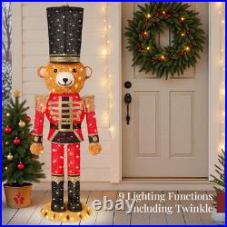 Christmas Nutcracker Bear 5Ft Pop up Lighted Large Holiday 3D Yard Decoration With