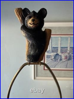 Colorado Carving Company Wood Bear Carved Statue Table Lamp 36 By Dale Traut