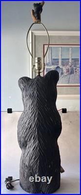 Colorado Carving Company Wood Bear Carved Statue Table Lamp 36 By Dale Traut