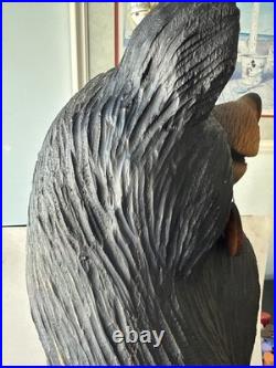 Colorado Carving Company Wood Bear Carved Statue Table Lamp 36 By Dale Traut