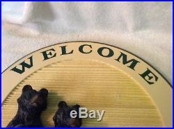 Cute Big Sky Carvers 17 Dia Welcome To Our Home withBears Sign Wall PlaquewithCOA