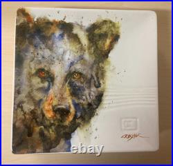 Dean Crouser Bear Plates Big Sky Carvers 7 in Square Signed Set of 4