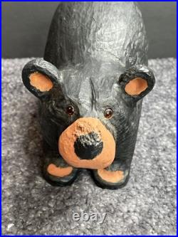 EUC Rare Jeff Fleming Signed Big Sky Carvers Black Bear 13 Wood Carving Art