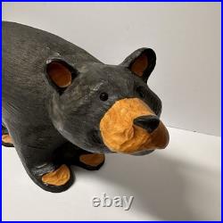 EUC Rare Jeff Fleming Signed Big Sky Carvers Black Bear 19 1/2 Wood Carving Art