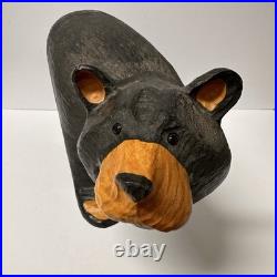 EUC Rare Jeff Fleming Signed Big Sky Carvers Black Bear 19 1/2 Wood Carving Art