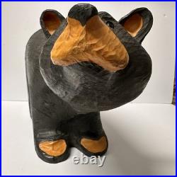 EUC Rare Jeff Fleming Signed Big Sky Carvers Black Bear 19 1/2 Wood Carving Art
