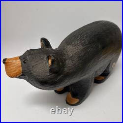 EUC Rare Jeff Fleming Signed Big Sky Carvers Black Bear 19 1/2 Wood Carving Art EUC Rare Jeff Fleming Signed Big Sky Carvers Black Bear 19 1/2 Wood Carving Art
