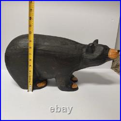 EUC Rare Jeff Fleming Signed Big Sky Carvers Black Bear 19 1/2 Wood Carving Art