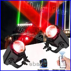 For Can-Am Maverick X3 WHIPLESS LASER RGB LED Whip Lights Pods Remote Sky Tracer