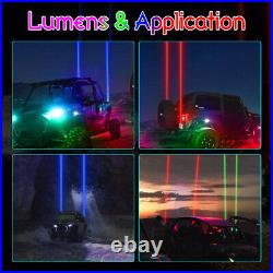 For Polaris Ranger 1000 XP UTV RGB Laser Whip Light Kit Sky Tracer Spot Pods 12V