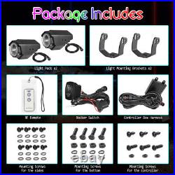 For Polaris Ranger 1000 XP UTV RGB Laser Whip Light Kit Sky Tracer Spot Pods 12V