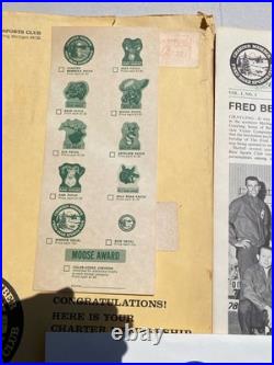 Fred Bear Signed Sports Club Charter Member Certificate & Big Sky Vol. 1#1 1972