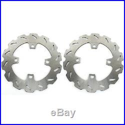 Front Brake Discs Rotors Pads For Yamaha Wolverine Grizzly 350 450 Big Bear 400