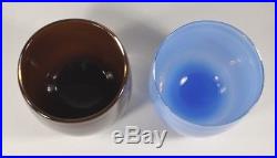 Glassybaby Lot of 2 Candle Holders brown little bear and blue big sky