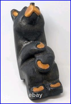 HUGE Big Sky Bear Jeff Fleming Carvers Western Pine Black Bear Shelf Sitter 16