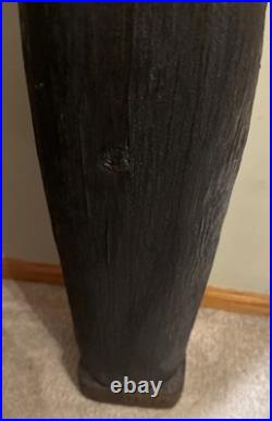 Hand Carved 33H Wooden Black Bear With Trout Big Sky Carvers Jeff Fleming Montana