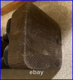 Hand Carved 33H Wooden Black Bear With Trout Big Sky Carvers Jeff Fleming Montana