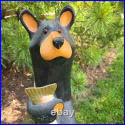 Hand Carved 33 Wooden Black Bear With Trout Big Sky Carvers Jeff Fleming Montana