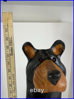 Hand Carved 33 Wooden Black Bear With Trout Big Sky Carvers Jeff Fleming Montana
