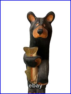Hand Carved 33 Wooden Black Bear With Trout Big Sky Carvers Jeff Fleming Montana