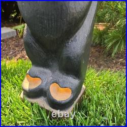 Hand Carved 33 Wooden Black Bear With Trout Big Sky Carvers Jeff Fleming Montana