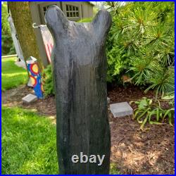 Hand Carved 33 Wooden Black Bear With Trout Big Sky Carvers Jeff Fleming Montana
