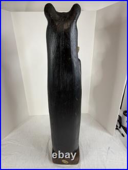 Hand Carved 33 Wooden Black Bear With Trout Big Sky Carvers Jeff Fleming Montana