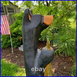 Hand Carved 33 Wooden Black Bear With Trout Big Sky Carvers Jeff Fleming Montana