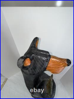 Hand Carved 33 Wooden Black Bear With Trout Big Sky Carvers Jeff Fleming Montana