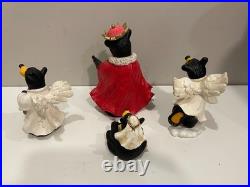 JEFF FLEMING BEARFOOTS BLACK BEAR BEARTIVITY III NATIVITY SET #5 LOT of 4
