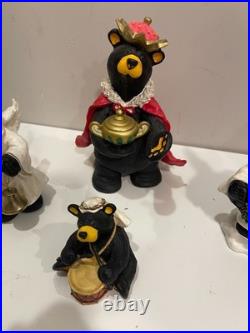 JEFF FLEMING BEARFOOTS BLACK BEAR BEARTIVITY III NATIVITY SET #5 LOT of 4