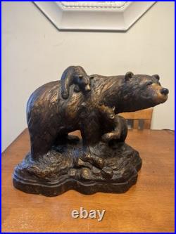 J. M. Fleming 2008 Bear And Her Cubs 12x12 Art