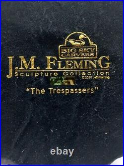 J. M Fleming Big Sky Carvers Sculpture The Tresspassers Bears Tent Trees Art