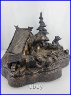 J. M Fleming Big Sky Carvers Sculpture The Tresspassers Bears Tent Trees Art HTF J. M Fleming Big Sky Carvers Sculpture The Tresspassers Bears Tent Trees Art HTF