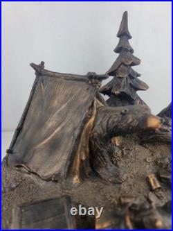 J. M Fleming Big Sky Carvers Sculpture The Tresspassers Bears Tent Trees Art HTF J. M Fleming Big Sky Carvers Sculpture The Tresspassers Bears Tent Trees Art HTF