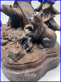 J. M Fleming Big Sky Carvers Sculpture The Tresspassers Bears Tent Trees Art HTF