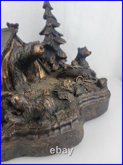 J. M Fleming Big Sky Carvers Sculpture The Tresspassers Bears Tent Trees Art HTF J. M Fleming Big Sky Carvers Sculpture The Tresspassers Bears Tent Trees Art HTF