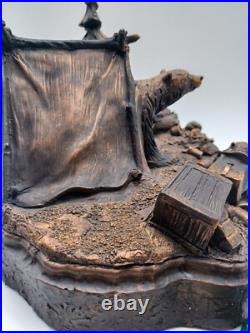 J. M Fleming Big Sky Carvers Sculpture The Tresspassers Bears Tent Trees Art HTF