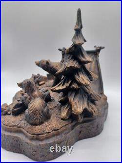 J. M Fleming Big Sky Carvers Sculpture The Tresspassers Bears Tent Trees Art HTF