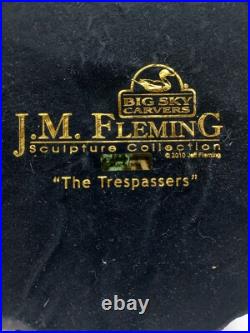 J. M Fleming Big Sky Carvers Sculpture The Tresspassers Bears Tent Trees Art HTF