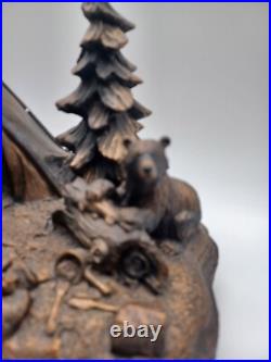 J. M Fleming Big Sky Carvers Sculpture The Tresspassers Bears Tent Trees Art HTF